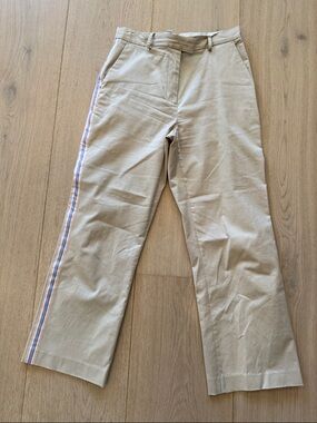 Lilly Pulitzer Beige Chino Pants with Pastel Side Stripe